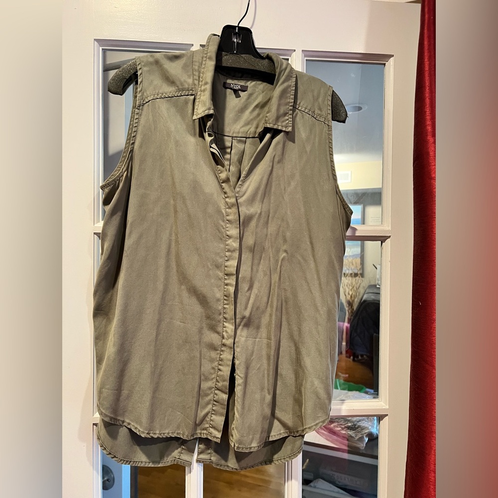 NYDJ Sage Green Sleeveless Blouse